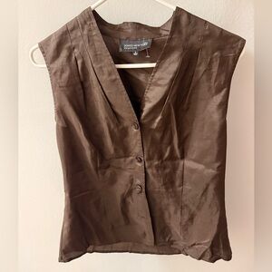 NWT Jones New York Sleeves Button Up Blouse / Vest